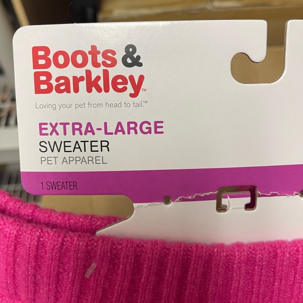 NWT XL Boots & Barkley Pink Dog Sweater - Picture 4 of 5